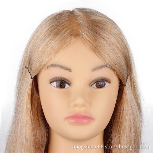 Cheap barber 100%  human hair training maniques dummy hair heads female for training